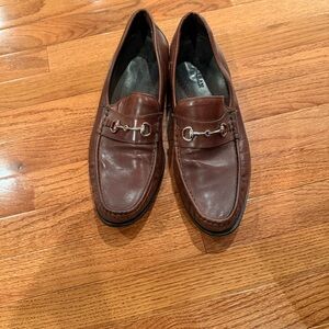 Elegant Brown Leather Slip-On Loafers